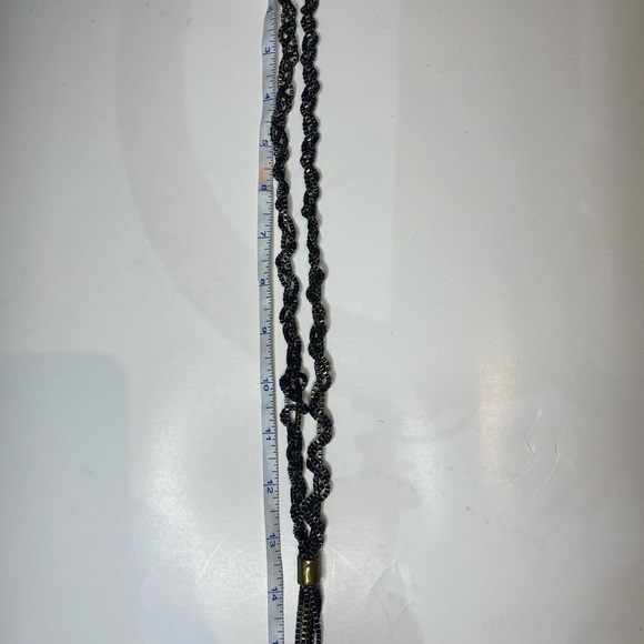 Twisted blackened chain necklace. Mala style length. Statement piece ! - Picture 4 of 7